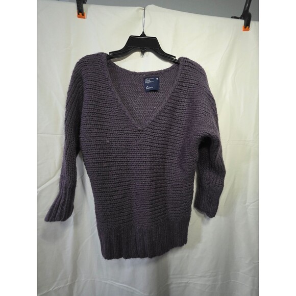 American Eagle Outfitters Sweaters - American Eagle Outfitters Women's V Neck Chunky Knit Sweater Purple S Petite